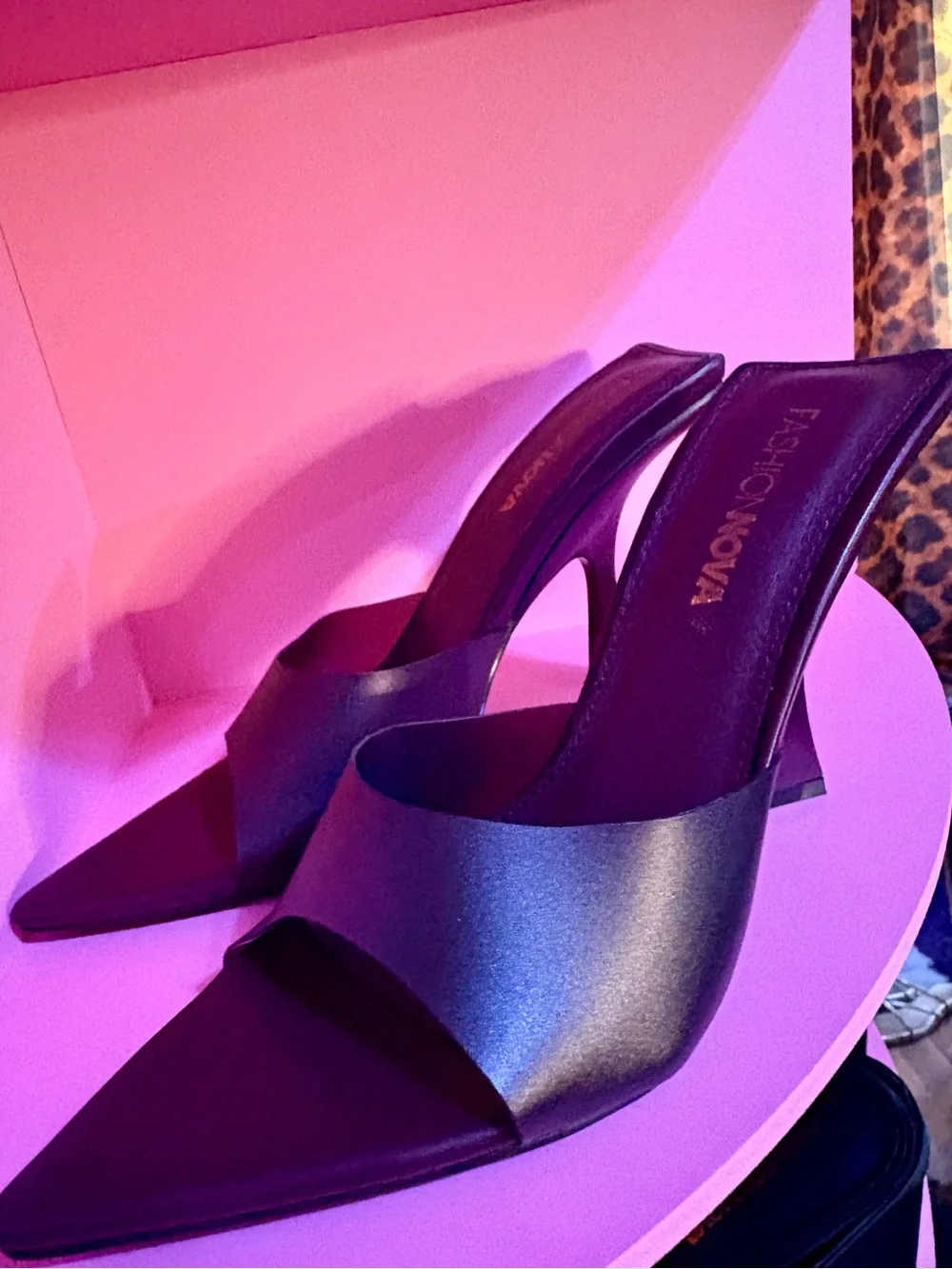 Fashion Nova Plum Open-Toe Heeled Mules